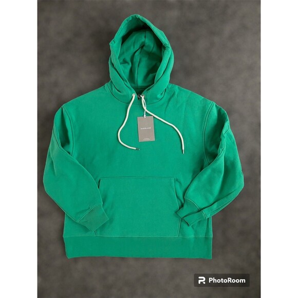 EVERLANE The Track Organic Cotton Hoodie Bright Jade Green Oversized NWT Sz S - Picture 8 of 8